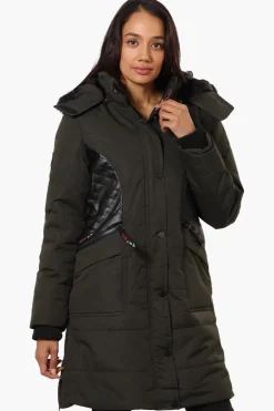 Canada Weather Gear Vegan Leather Insert Parka Jacket - Olive