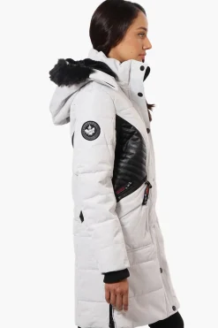 Canada Weather Gear Vegan Leather Insert Parka Jacket - Grey