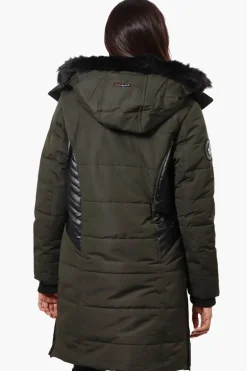 Canada Weather Gear Vegan Leather Insert Parka Jacket - Olive