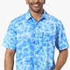 Canada Weather Gear Water Surface Pattern Button Up Casual Shirt - Blue
