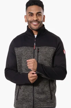 Canada Weather Gear Zip Up Fleece Lightweight Jacket - Black