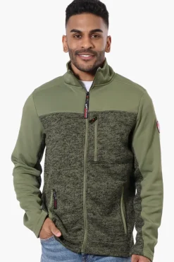 Canada Weather Gear Zip Up Fleece Lightweight Jacket - Olive