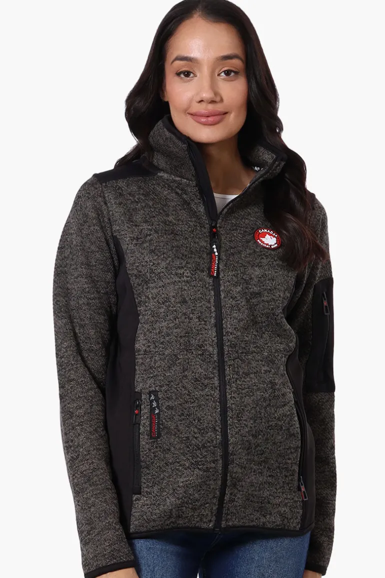 Canada Weather Gear Zip Up Sleeve Pocket Fleece Lightweight Jacket - Black