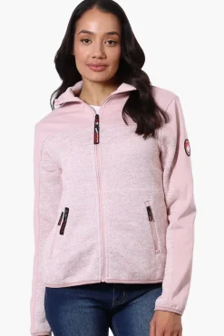 Canada Weather Gear Zip Up Sweater Fleece Lightweight Jacket - Pink