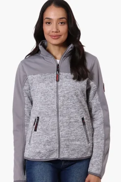 Canada Weather Gear Zip Up Sweater Fleece Lightweight Jacket - Grey