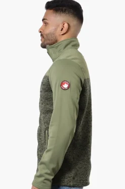 Canada Weather Gear Zip Up Fleece Lightweight Jacket - Olive
