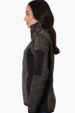 Canada Weather Gear Zip Up Sleeve Pocket Fleece Lightweight Jacket - Black