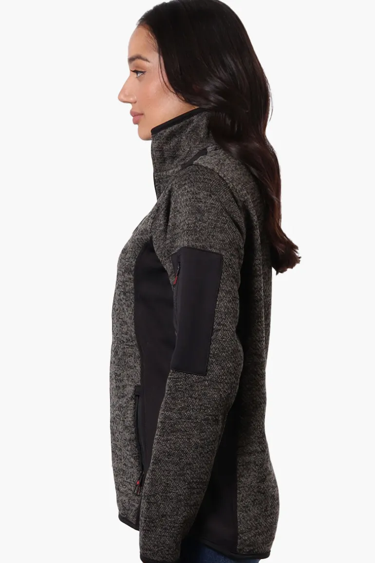 Canada Weather Gear Zip Up Sleeve Pocket Fleece Lightweight Jacket - Black