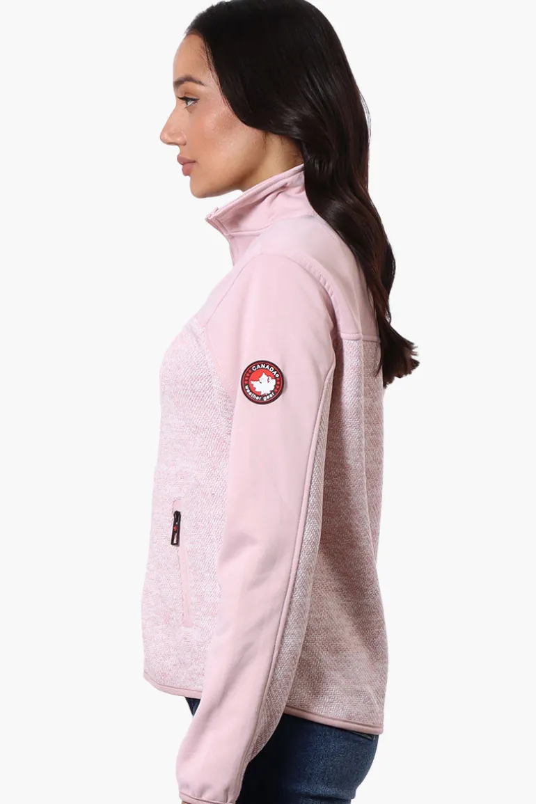 Canada Weather Gear Zip Up Sweater Fleece Lightweight Jacket - Pink