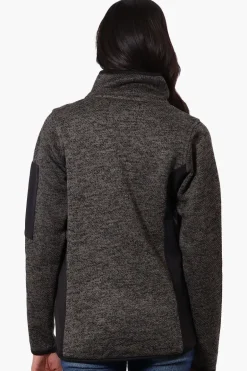 Canada Weather Gear Zip Up Sleeve Pocket Fleece Lightweight Jacket - Black