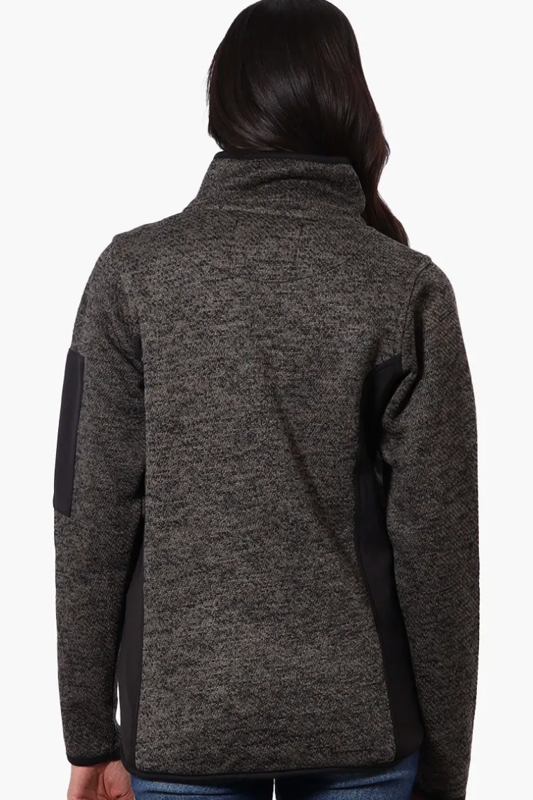 Canada Weather Gear Zip Up Sleeve Pocket Fleece Lightweight Jacket - Black