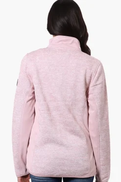 Canada Weather Gear Zip Up Chest Pocket Fleece Lightweight Jacket - Pink