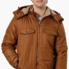 Canada Work Gear 4 Pocket Sherpa Lined Hood Bomber Jacket - Brown