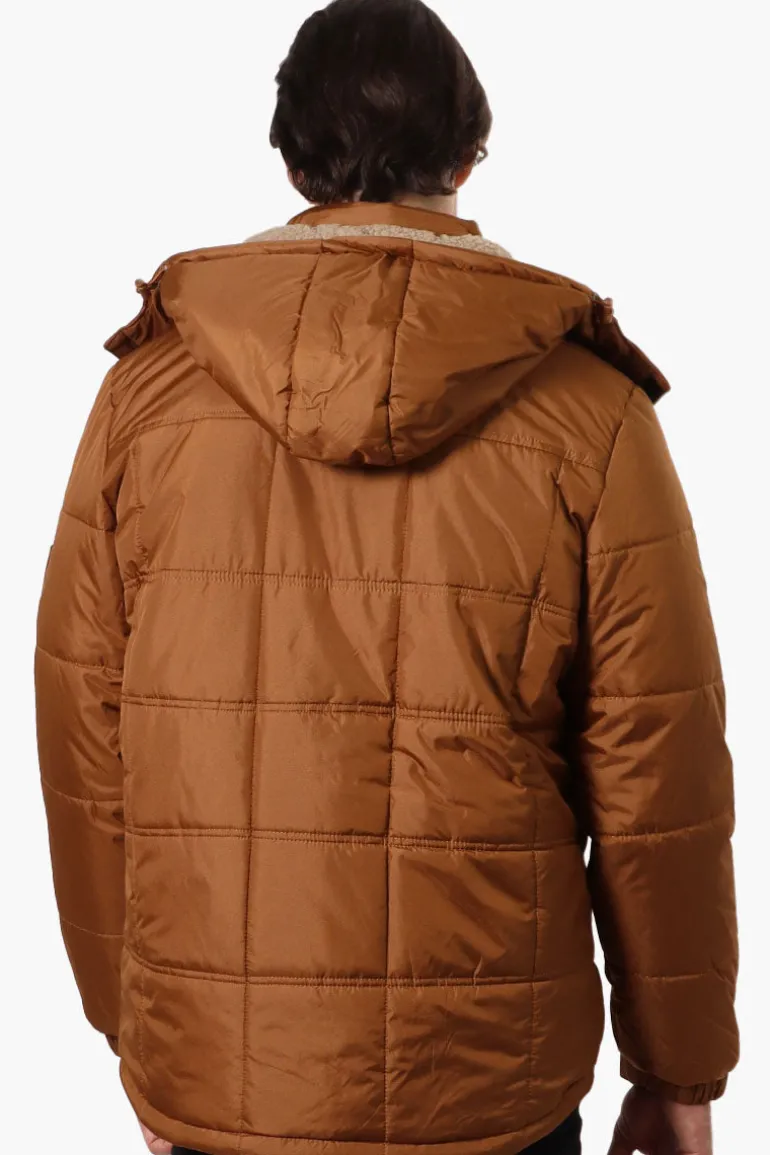 Canada Work Gear 4 Pocket Sherpa Lined Hood Bomber Jacket - Brown