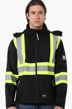 Canada Work Gear Hooded Hi-Vis Lightweight Jacket - Black
