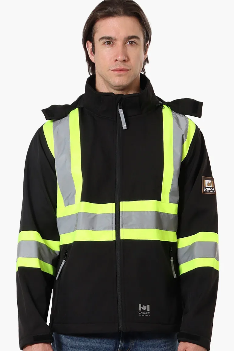 Canada Work Gear Hooded Hi-Vis Lightweight Jacket - Black
