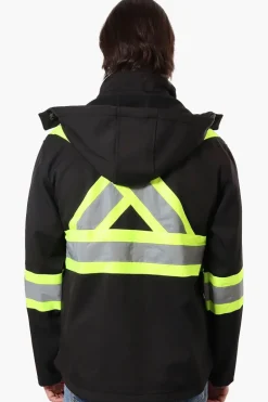 Canada Work Gear Hooded Hi-Vis Lightweight Jacket - Black