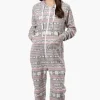 Cuddly Canuckies Hooded Festive Pattern Onesie - Grey