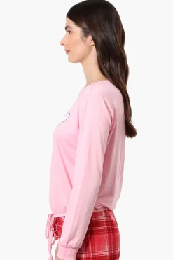 Cuddly Canuckies I'm Not For Everyone Print Pajama Top - Pink