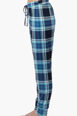 Cuddly Canuckies Plaid Jogger Pajama Pants - Blue