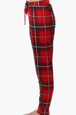 Cuddly Canuckies Plaid Jogger Pajama Pants - Red