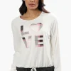 Cuddly Canuckies Plaid Love Print Pajama Top - White