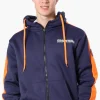 Essentials Super Triple Goose Sleeve Stripe Zip Up Hoodie - Navy