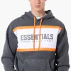 Essentials Super Triple Goose Striped Logo Hoodie - Grey