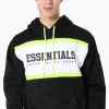 Essentials Super Triple Goose Striped Logo Hoodie - Black