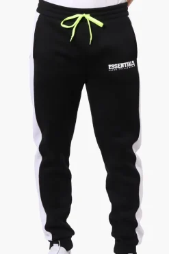 Essentials Super Triple Goose Side Stripe Tie Waist Joggers - Black