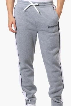 Essentials Super Triple Goose Side Stripe Tie Waist Sweatpants - Grey