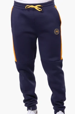 Essentials Super Triple Goose Side Stripe Tie Waist Joggers - Navy