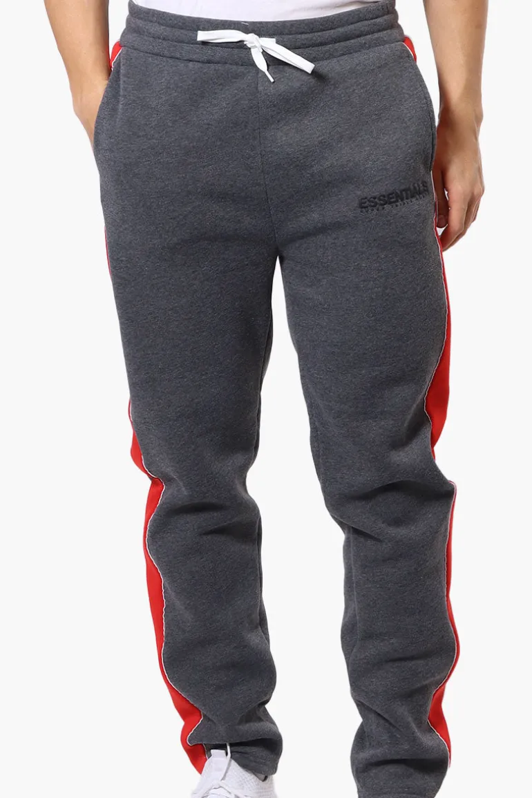 Essentials Super Triple Goose Side Stripe Tie Waist Sweatpants - Grey
