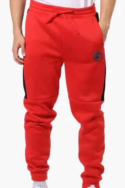 Essentials Super Triple Goose Side Stripe Tie Waist Joggers - Red