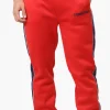 Essentials Super Triple Goose Side Stripe Tie Waist Sweatpants - Red