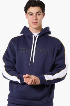 Essentials Super Triple Goose Chest Logo Hoodie - Navy
