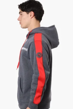 Essentials Super Triple Goose Sleeve Stripe Zip Up Hoodie - Grey