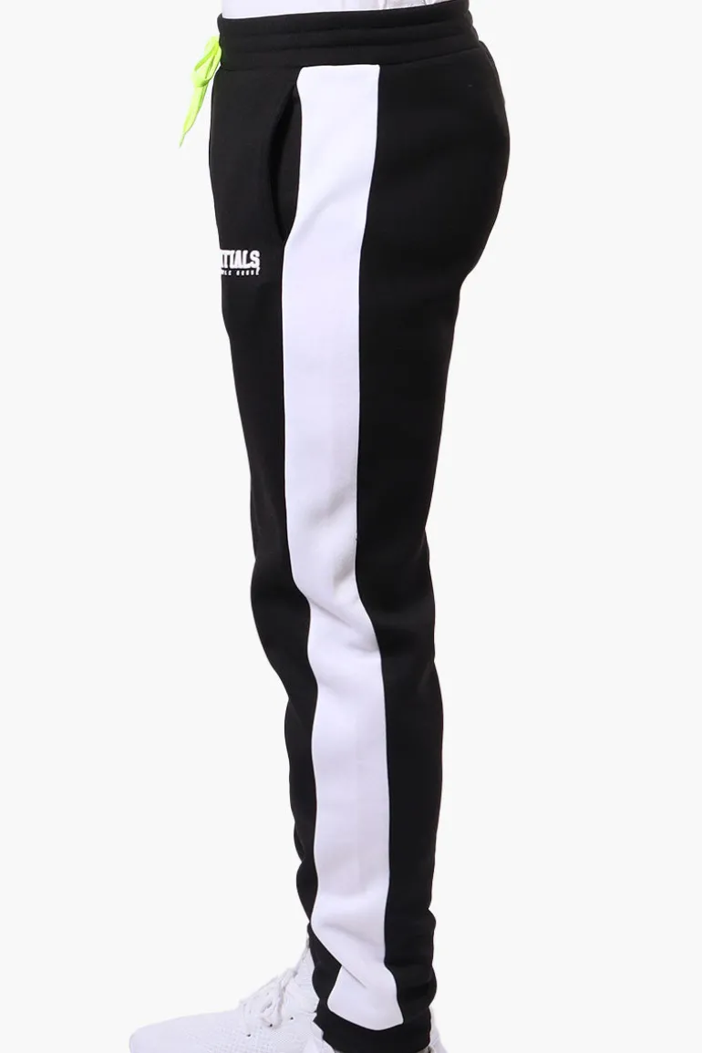 Essentials Super Triple Goose Side Stripe Tie Waist Joggers - Black