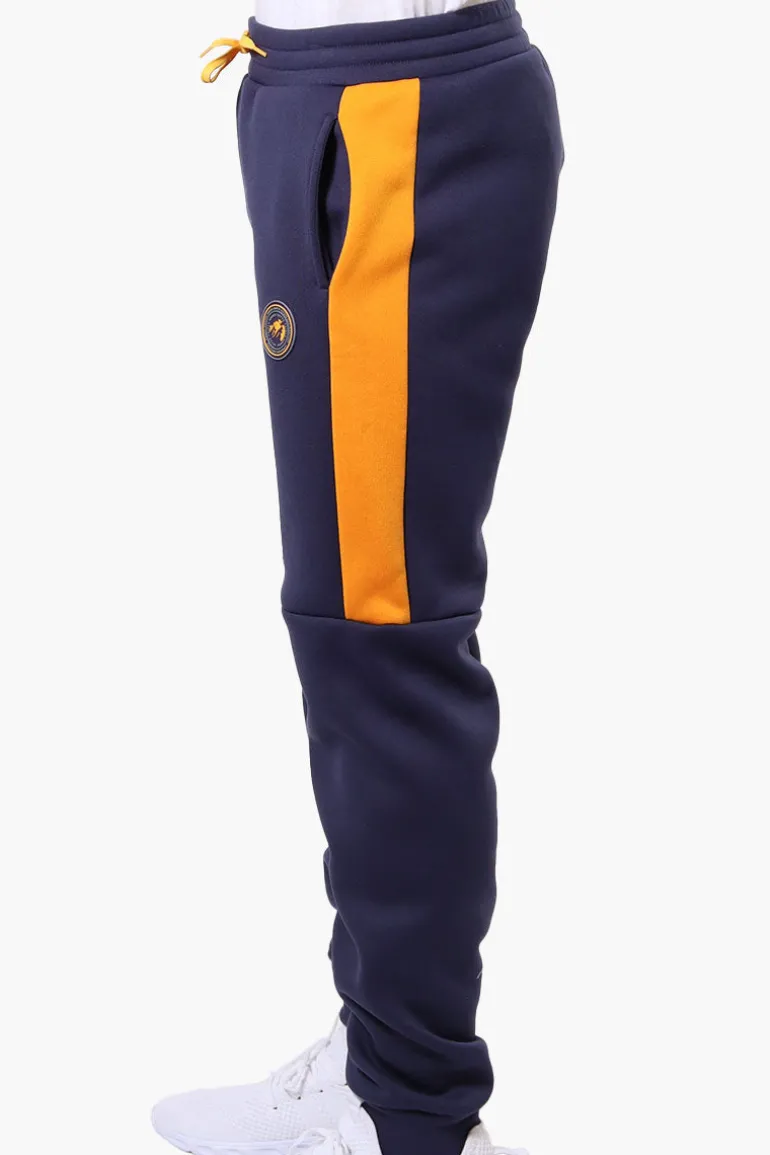 Essentials Super Triple Goose Side Stripe Tie Waist Joggers - Navy