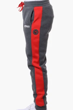 Essentials Super Triple Goose Side Stripe Tie Waist Joggers - Grey