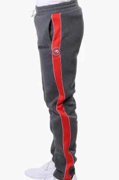 Essentials Super Triple Goose Side Stripe Tie Waist Sweatpants - Grey