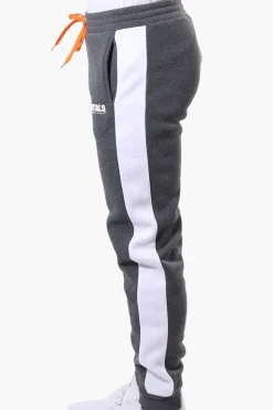 Essentials Super Triple Goose Side Stripe Tie Waist Joggers - Grey