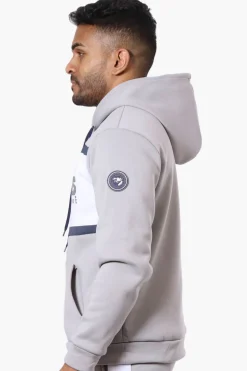Essentials Super Triple Goose Striped Logo Hoodie - Grey