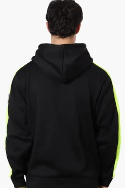Essentials Super Triple Goose Sleeve Stripe Zip Up Hoodie - Black