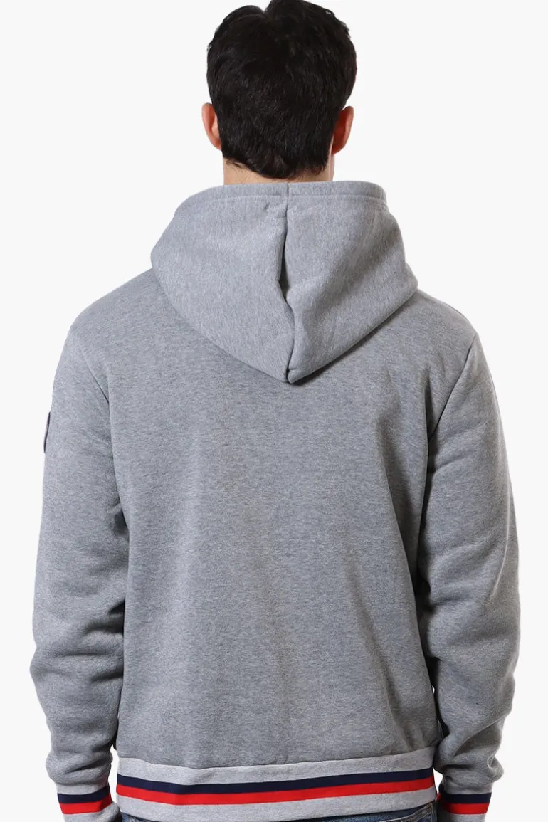 Essentials Super Triple Goose Striped Cuff Detail Hoodie - Grey