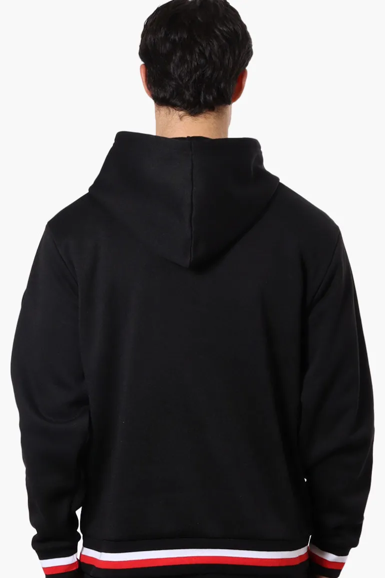 Essentials Super Triple Goose Striped Cuff Detail Hoodie - Black