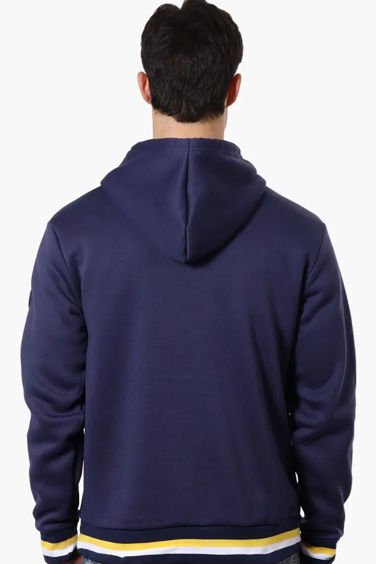 Essentials Super Triple Goose Striped Cuff Detail Hoodie - Navy
