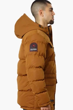 Super Triple Goose 4 Pocket Sherpa Lined Parka Jacket - Rust