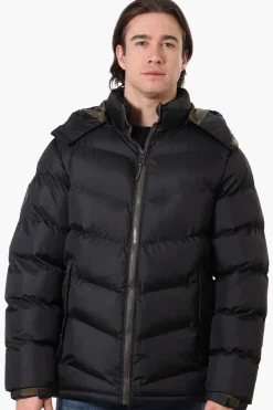 Super Triple Goose Bubble Contrast Detail Bomber Jacket - Black