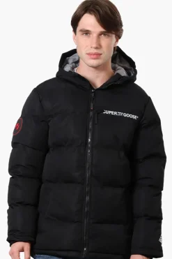 Super Triple Goose Colour Block Bubble Bomber Jacket - Black